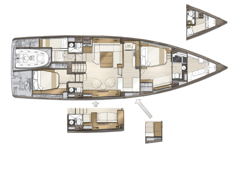 Jeanneau Yachts 60 – Kolmas layout vaihtoehto