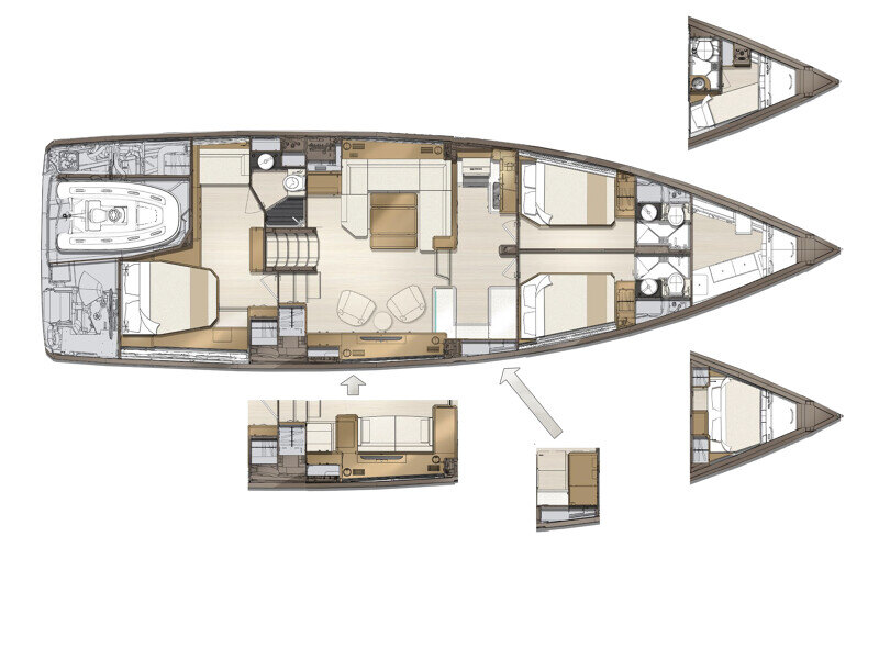 Jeanneau Yachts 60 – Layout vaihtoehto